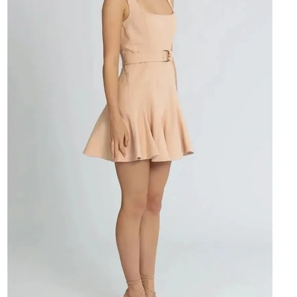 Acler Light Tan Belted Mini Dress - Picture 2 of 4